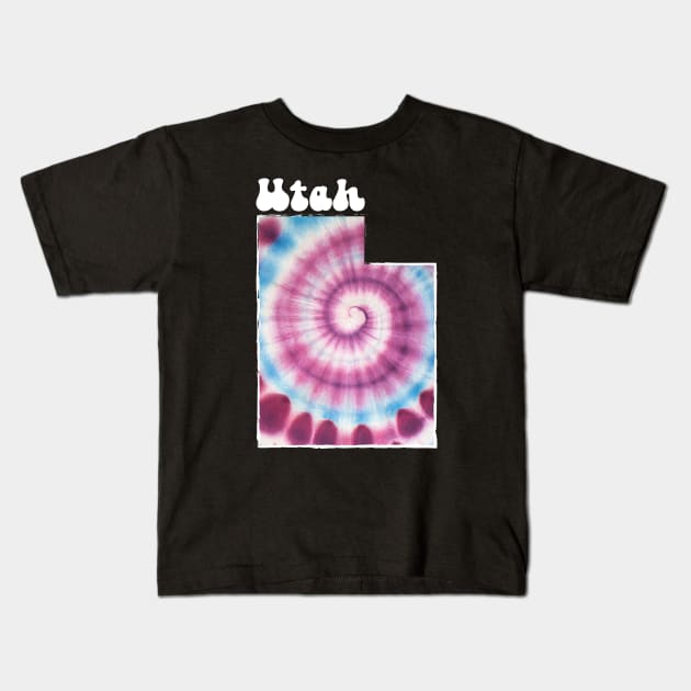 Utah Tie Dye Kids T-Shirt by SunburstGeo